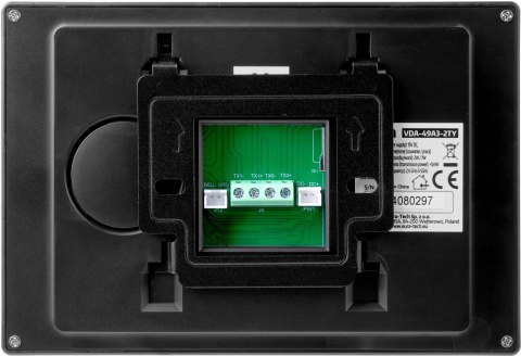 Wideodomofon EURA 2-żyłowy VDP-49A3-2TY czarny Tuya